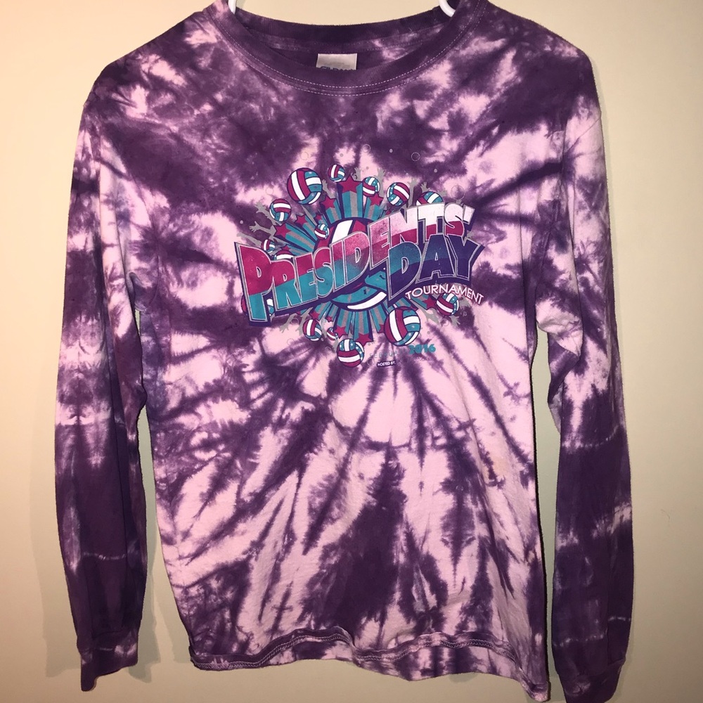 Vintage Volleyball Tie Dye Long Sleeve Tee